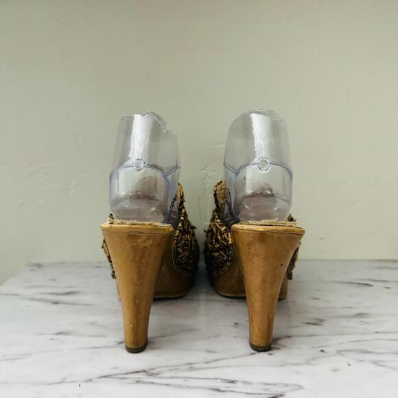 Erica Brooke Fuzzy Brown Knit Heel Clogs Women’s Size 6 - Picture 5 of 10